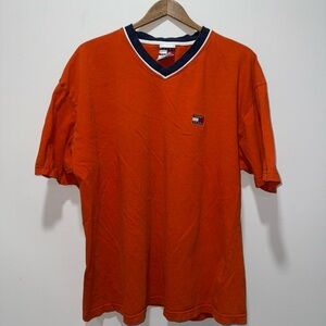 Tommy Hilfiger Men's Orange V-Neck Tee